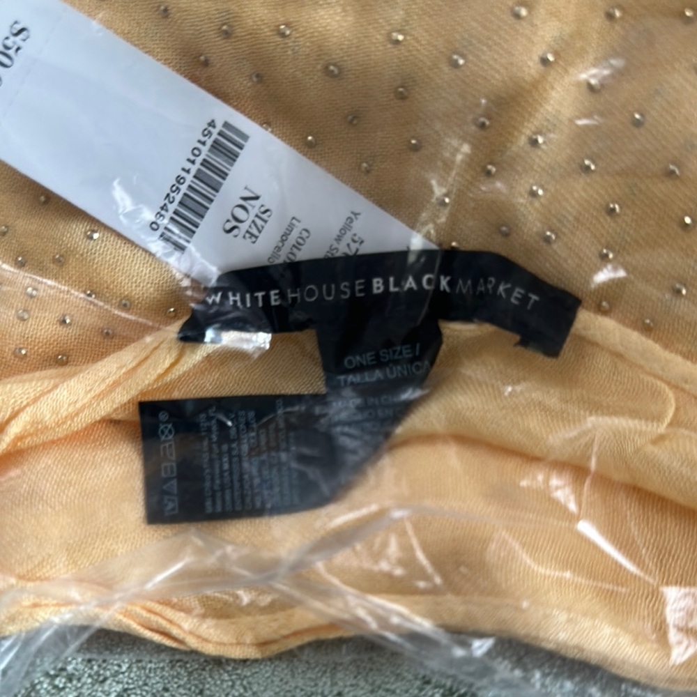 NWT WHBM Limocello Studded Scarf Size 25*80